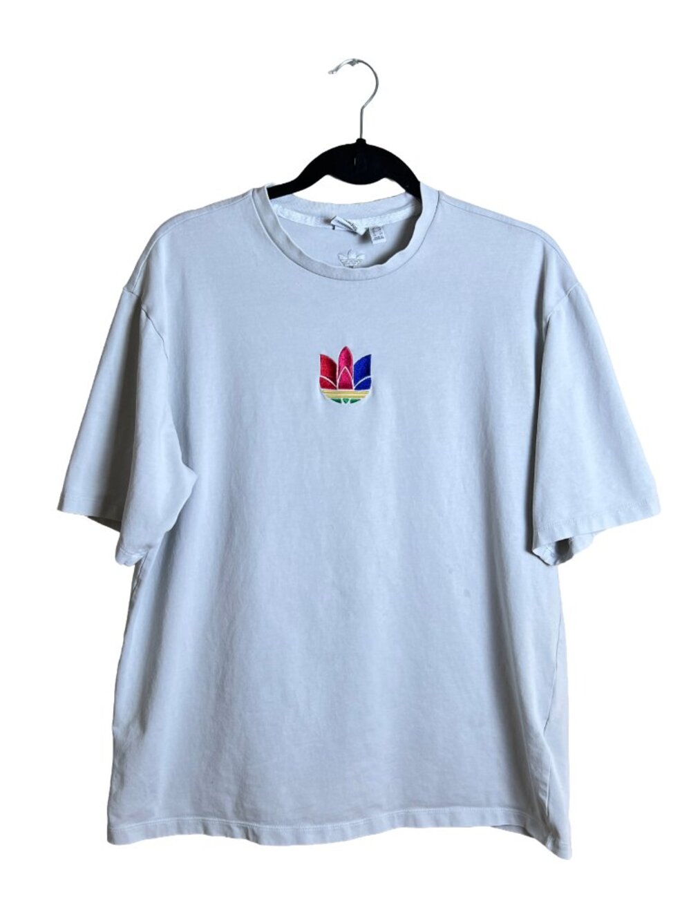 Adidas Trefoil Embroidered Tee White Multicolored Streetwear S